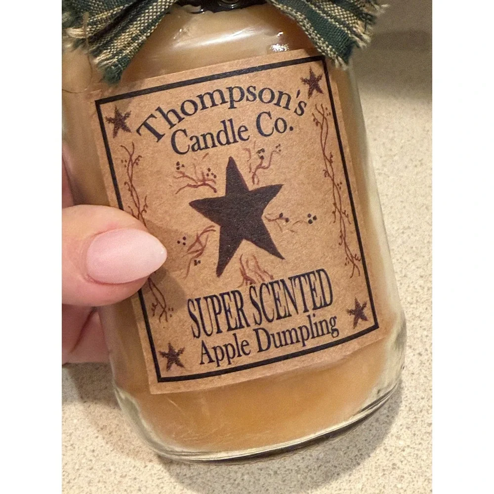Thompson's Candle Co Apple Dumpling Mason Jar Candles Tennessee Smoky Mountains